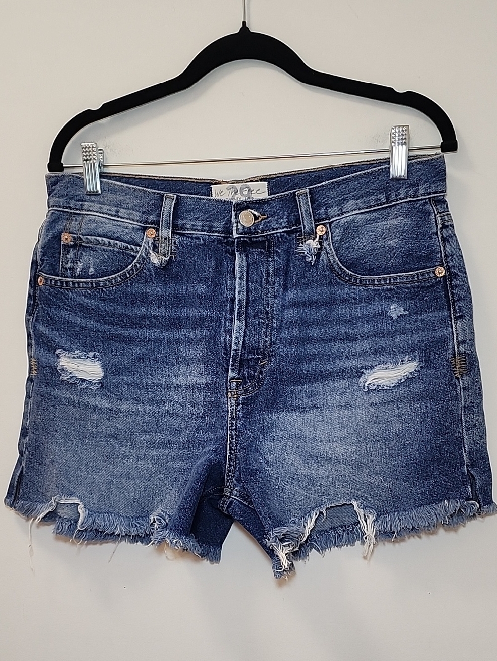 Free People Makai Cutoff Denim Shorts High-Rise Distressed Denim Shorts Blue 29 - Picture 4 of 16